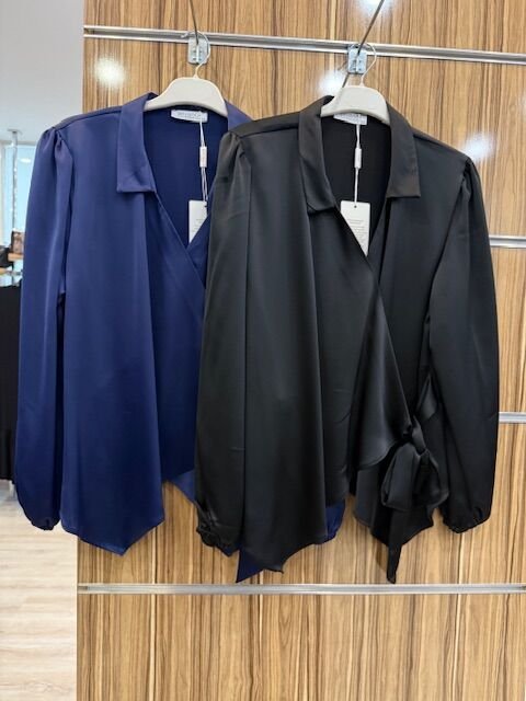 Kruvaze Saten Gömlek