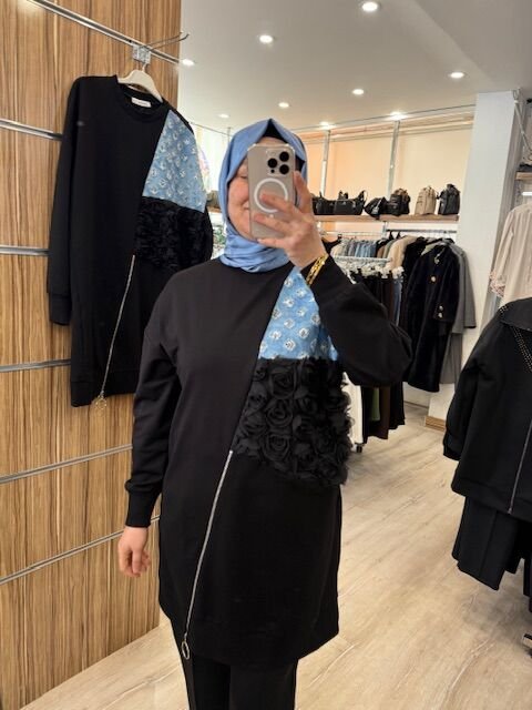 KOT GÜL DETALYI TUNİK